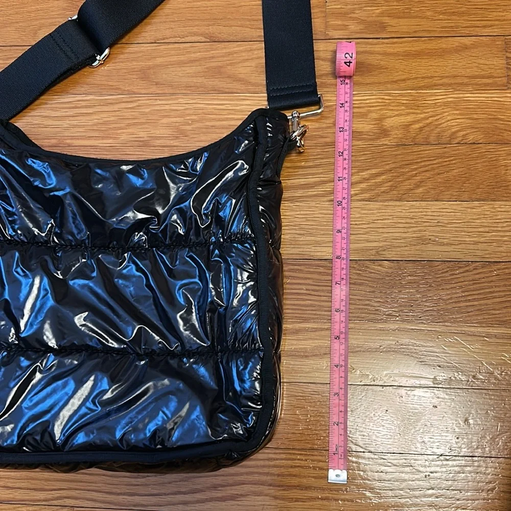 Ah-Dorned Black Puffer Nylon Crossbody Bag